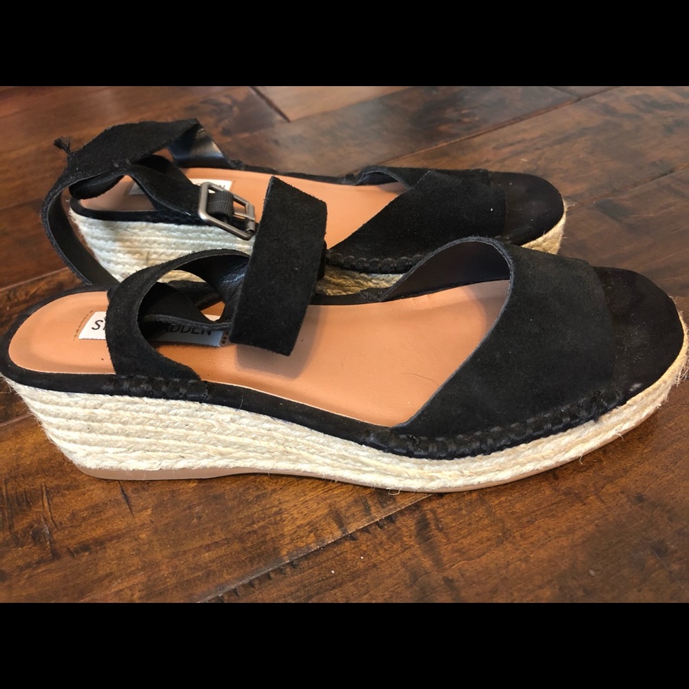 Steve Madden Elody black wedge sandals